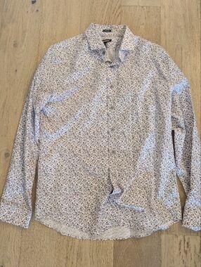 Express Floral Extra Slim Button-Up Shirt - Pink Navy Floral